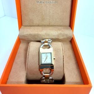 Tory burch wrist watch, gold and silver.